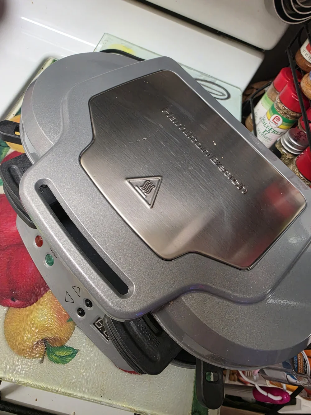 Hamilton Beach Silver and Black Electric Grill Sandwich Maker